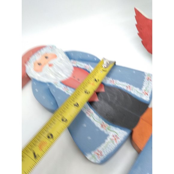 Two vintage handcrafted wooden Santa Claus Decorative Plaques - Picture 10 of 11